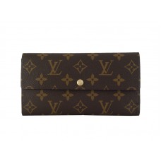 Louis Vuitton Monogram Sarah Geldbörse mit Blumenmuster in Rosa