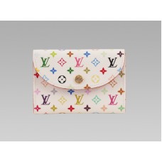 Louis Vuitton Monogram Multicolore Visitenkartenetui Weiß Litschi