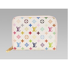 Louis Vuitton Monogram Multicolore White Zippy Münzgeldbörse Litschi