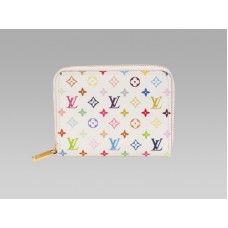 Louis Vuitton Monogram Multicolore Zippy Geldbörse Weiß