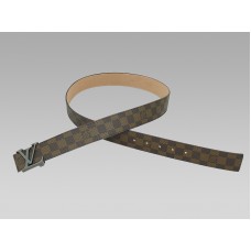 Louis Vuitton Initialen Damier Gürtel Silberschnalle