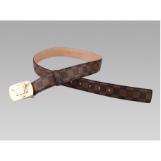 Louis Vuitton Ecusson Damier Gürtel Goldene Schnalle