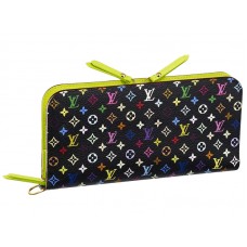 Louis Vuitton Monogram Multicolore Schwarze Ungewöhnliche Geldbörse Pistazie
