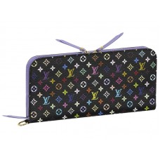 Louis Vuitton Monogram Multicolore Schwarze Ungewöhnliche Geldbörse Violett