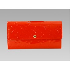 Louis Vuitton Monogramm Vernis Sarah Geldbörse Orange Sonnenuntergang
