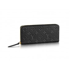 Louis Vuitton Monogram Empreinte Clemence-Geldbörse aus Leder in Schwarz