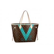 Louis Vuitton-Monogramm V Neverfull Mm Türkis