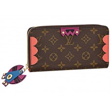 Louis Vuitton Monogram Canvas Zippy Geldbörse Totem Flamingo