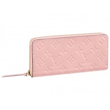 Louis Vuitton Monogram Empreinte Clemence-Geldbörse aus Leder in Ballettrosa