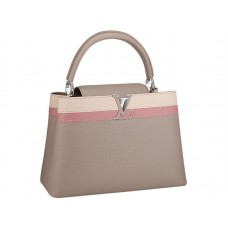 Louis Vuitton Capucines MM Tasche Grau gestreift