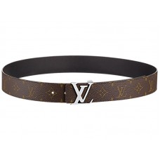Louis Vuitton-Monogramm-Leinwand, Louis Vuitton-Initialen, 40 mm, wendbar, Schwarz