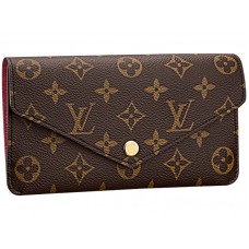 Louis Vuitton Monogram Canvas Jeanne Geldbörse Burgunderrot