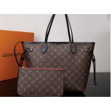 Louis Vuitton Neverfull MM aus Monogram Canvas mit schwarzem Lederbesatz