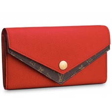 Louis Vuitton Doppel-V-Geldbörse Monogramm Taurillon Leder Rubis m64317