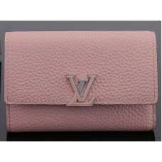 Louis Vuitton Capucines Kompakt-Geldbörse aus Taurillon-Leder, Magnolia m62156