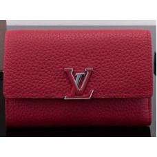 Louis Vuitton Taurillon Leder Capucines Kompakte Geldbörse Rubis m62158