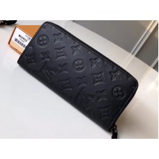 Louis Vuitton Monogram Shadow Leder-Geldbörse Zippy, vertikal, m62902