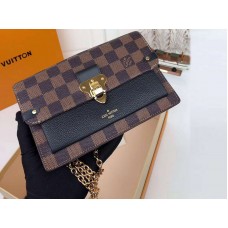 Louis Vuitton Damier Ebene Canvas Vavin Chain Wallet Schwarz n60221