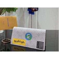 Louis Vuitton Monogram Canvas Brazza Geldbörse Weiß m67822