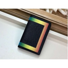 Louis Vuitton Taiga Leder-Taschenorganizer mit farbigem Besatz, Schwarz m55048