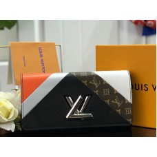 Louis Vuitton Epi Leder Twist Geldbörse Schwarz Braun m60996